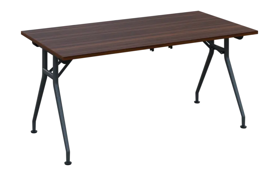 SLV 160 lak skládací jednací stůl 1600x800x750 mm, deska 25 mm, podnož černý lak, deska ořech králov